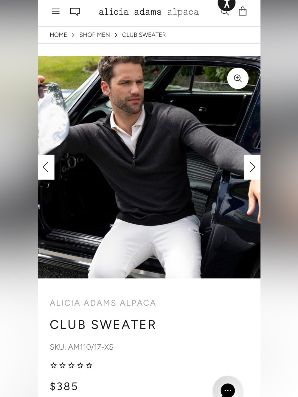 Alicia Adams Alpaca Men’s Zip Mock Sweater in Charcoal